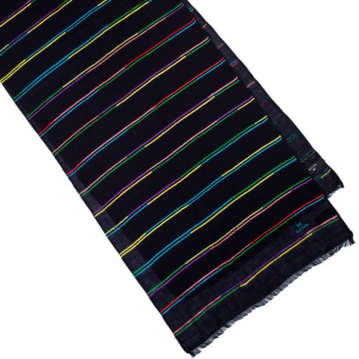 Navy Multi-coloured Split Stripe Scarf-gifts-Fifth Avenue Menswear