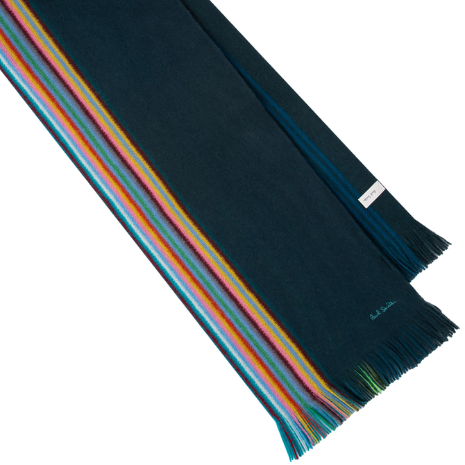 Reverse Ombre Stripe Wool Scarf