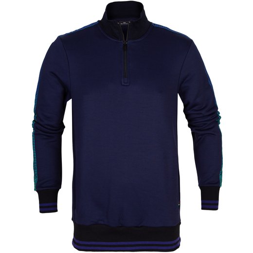 Zip-Neck Track Top With Side Stripes-on sale-Fifth Avenue Menswear