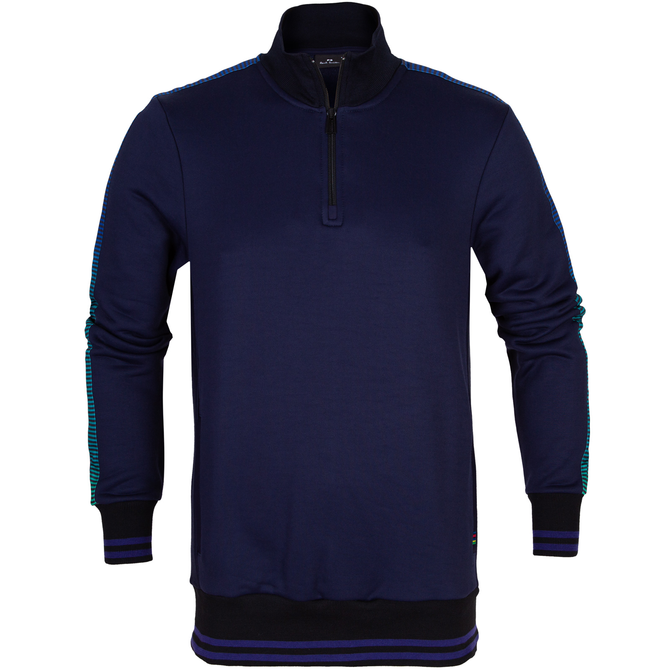 Zip-Neck Track Top With Side Stripes