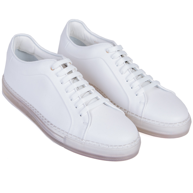 Nastro Clear Stripe Sole Luxury Leather Sneakers