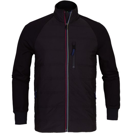 Black Mixed Media Jacket-jackets-Fifth Avenue Menswear