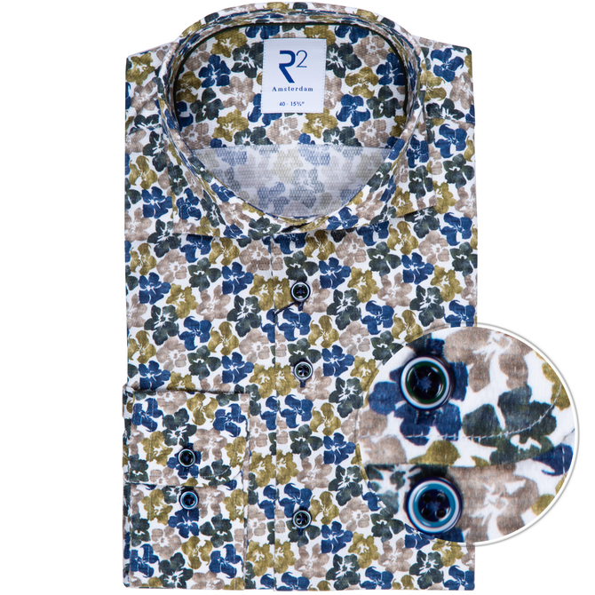 Luxury Cotton Geometric Floral Dress Shirt