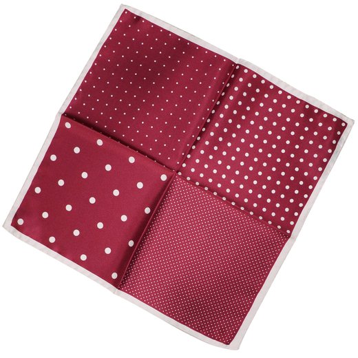 4-Way Polka Dots Pattern Silk Pocket Square-wedding-Fifth Avenue Menswear