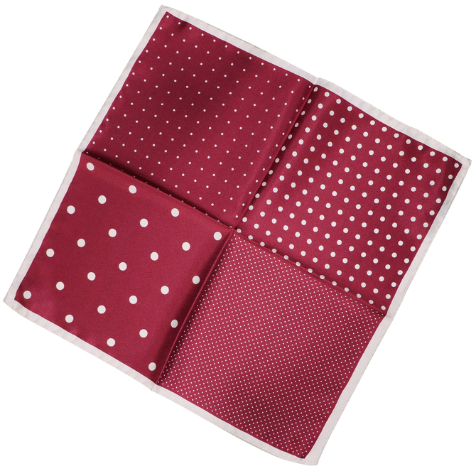 4-Way Polka Dots Pattern Silk Pocket Square
