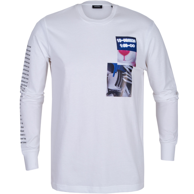 洗練されたデザイン DIESEL T-Just-Ls-L5 Tシャツロゴパフプリント長袖