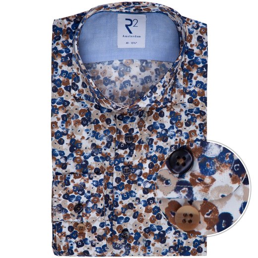 Luxury Cotton Albini Floral Print Dress Shirt-shirts-Fifth Avenue Menswear