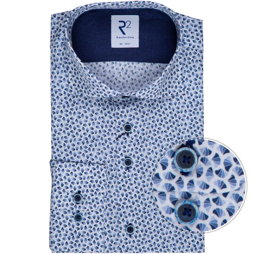 Luxury Cotton Geometric Print Dress Shirt-shirts-Fifth Avenue Menswear