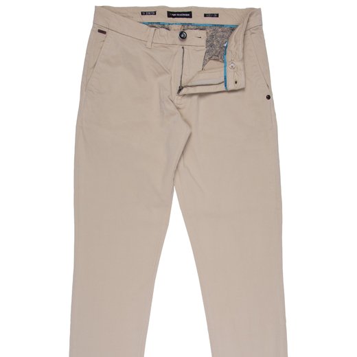 Tapered Fit Garment Dyed Stretch Cotton Chino-trousers-Fifth Avenue Menswear