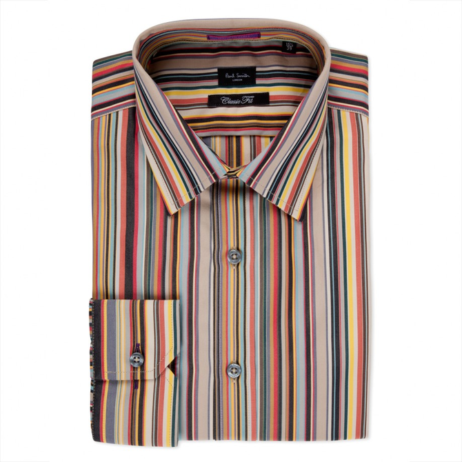 Classic Fit Multi Stripe Dress Shirt - PAUL SMITH LONDON 2013AW ...