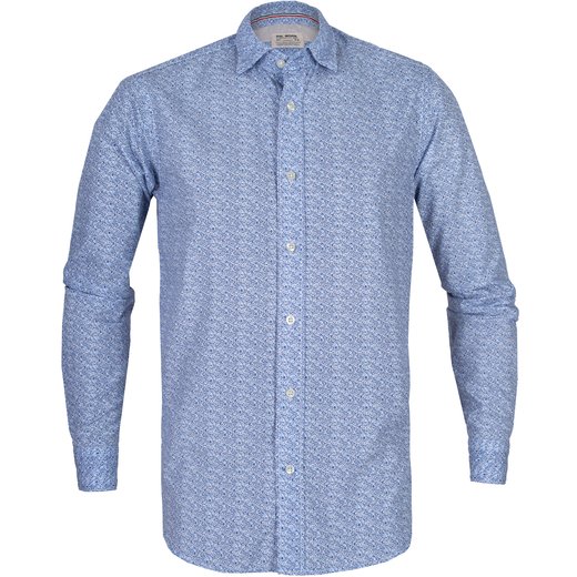 Milano Micro Flower Print Casual Cotton Shirt-on sale-Fifth Avenue Menswear