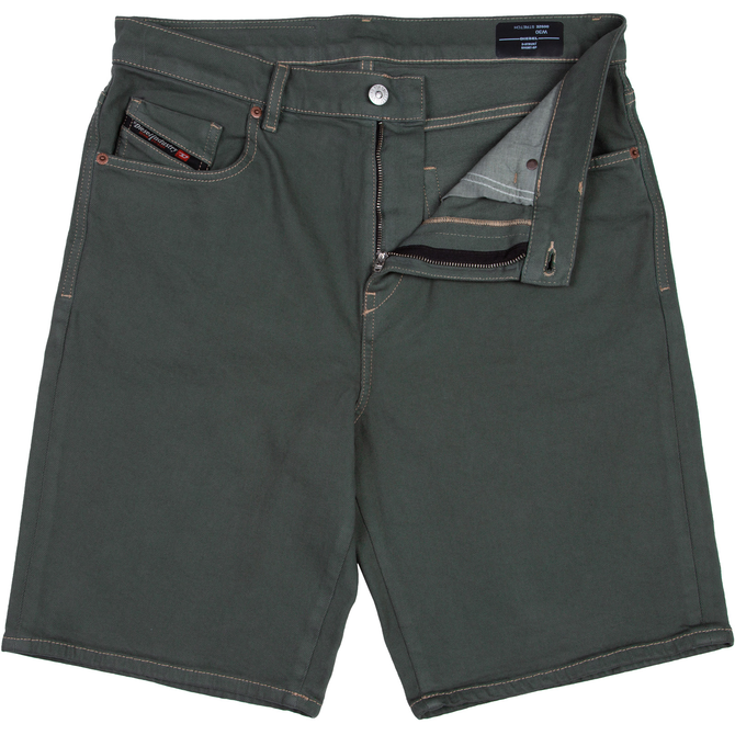 D-Strukt Regular Fit Green Denim Shorts