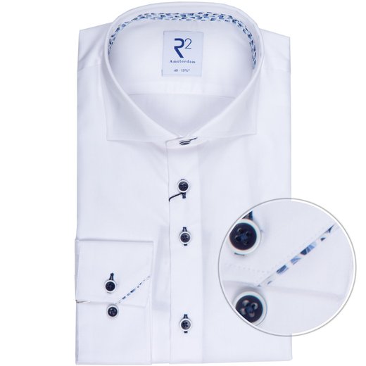 White Luxury Cotton Twill Dress Shirt-shirts-Fifth Avenue Menswear