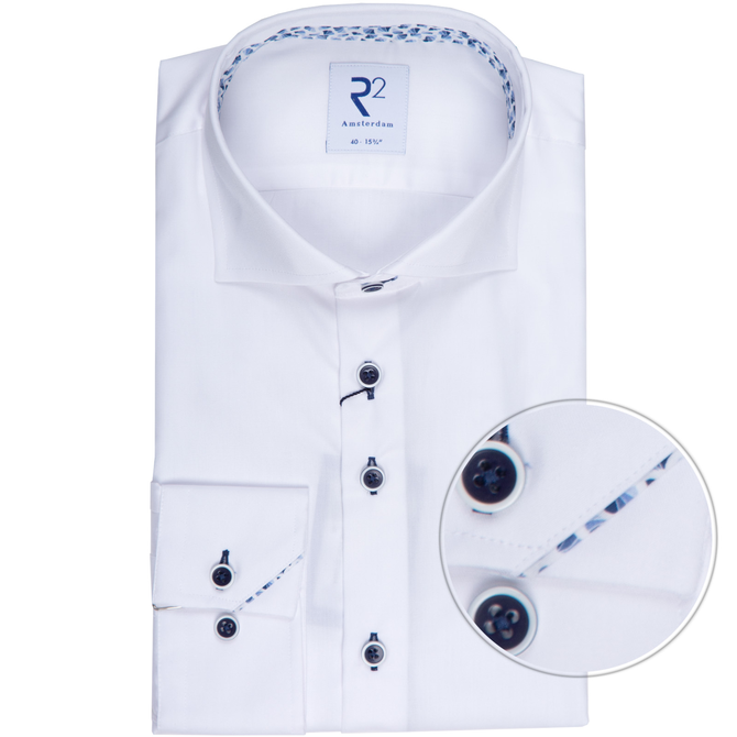 White Luxury Cotton Twill Dress Shirt