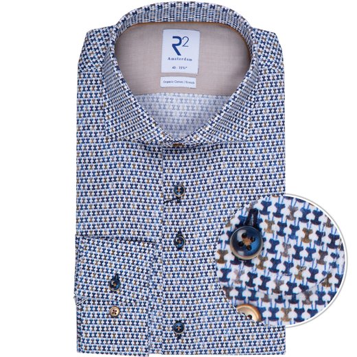 Geometric Wall Pins Print Dress Shirt-shirts-Fifth Avenue Menswear