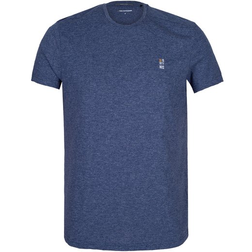 Slim Fit Two Colour Melange T-Shirt-t-shirts & polos-Fifth Avenue Menswear