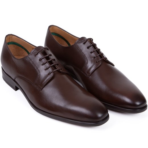 Daniel Brown Derby Leather Dress Shoes-shoes & boots-Fifth Avenue Menswear