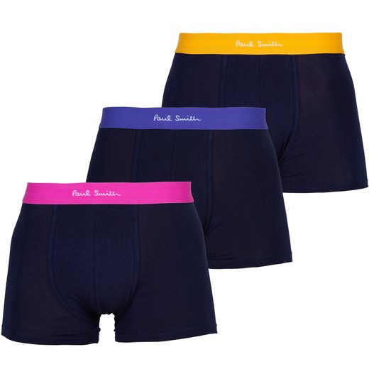 3 Pack Navy Trunks With Multi Colour Band-new online-Fifth Avenue Menswear