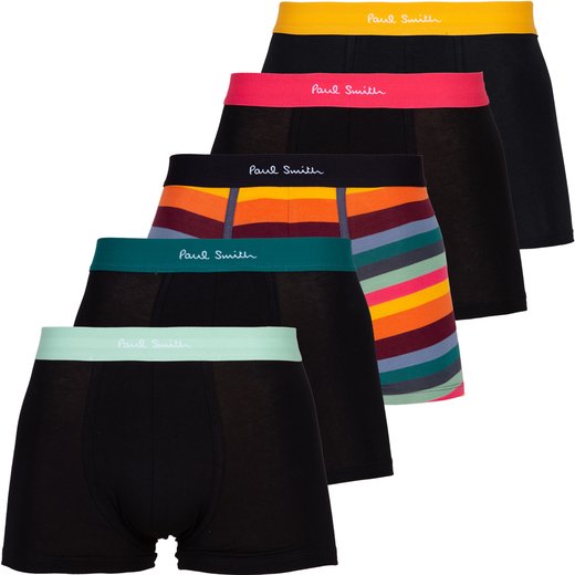 5 Pack Artists Stripe & Colour Band Trunks-back in stock-Fifth Avenue Menswear