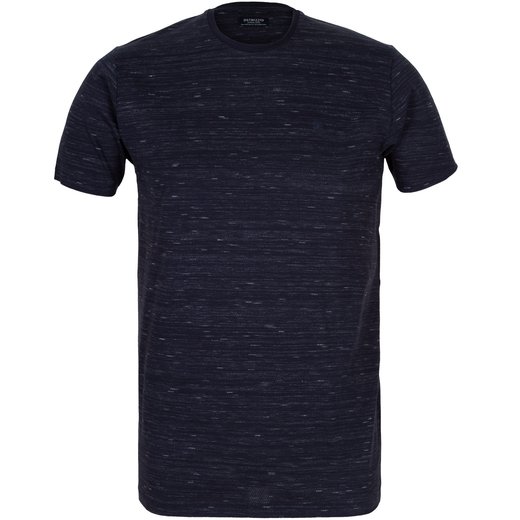 Slim Fit Mercerised Cotton Jacquard Pattern T-Shirt-t-shirts & polos-Fifth Avenue Menswear