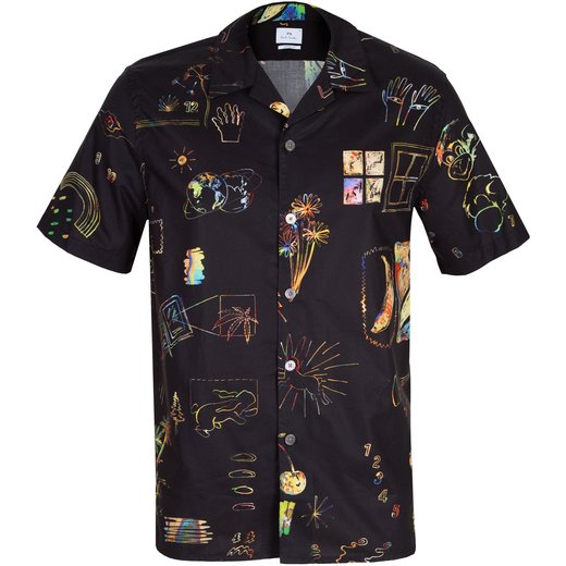 Classic Fit Multi Dreamscape Print Casual Shirt-shirts-Fifth Avenue Menswear