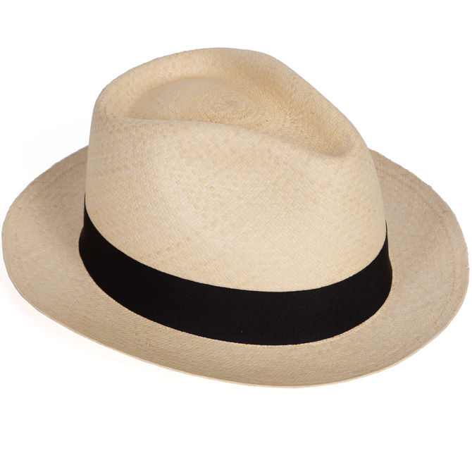 Classic Panama Fedora Hat Tear Drop Crown