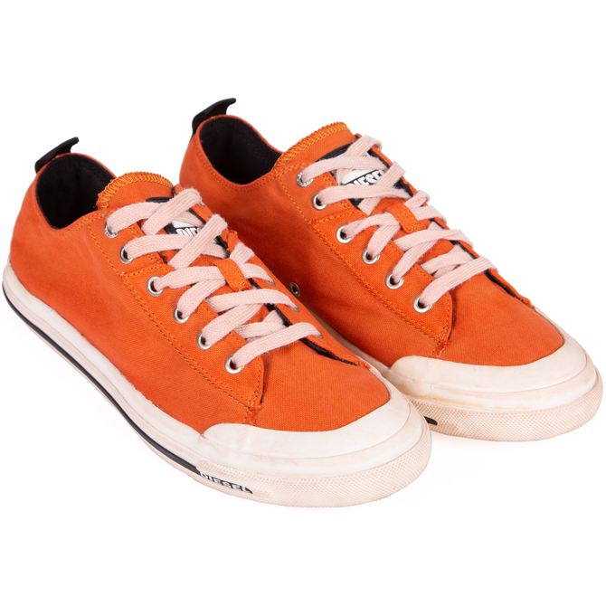 Orange Astico Low Washed Canvas Sneaker