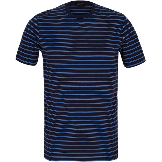 Crew Neck Stripe T-Shirt-t-shirts & polos-Fifth Avenue Menswear