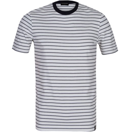 Crew Neck Stripe T-Shirt-t-shirts & polos-Fifth Avenue Menswear