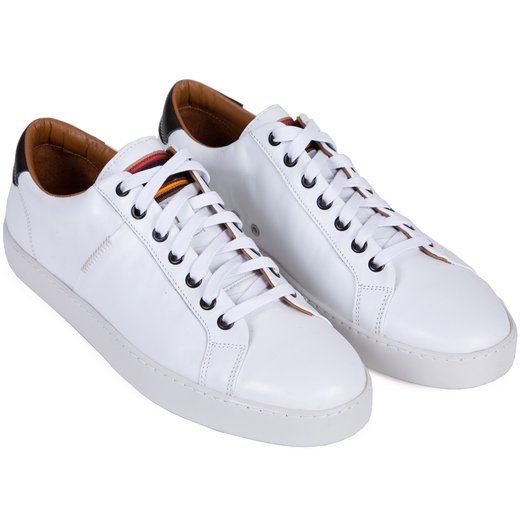 Versa White Leather Sneakers-on sale-Fifth Avenue Menswear