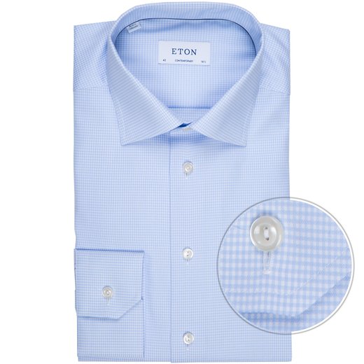 Contemporary Fit Luxury Cotton Micro Check Dress Shirt-new online-Fifth Avenue Menswear