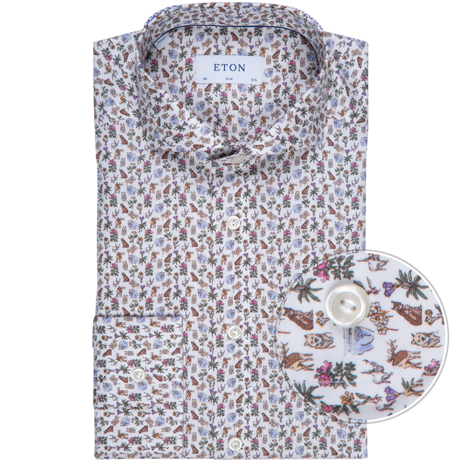 Slim Fit Luxury Cotton Fauna Print Dress Shirt