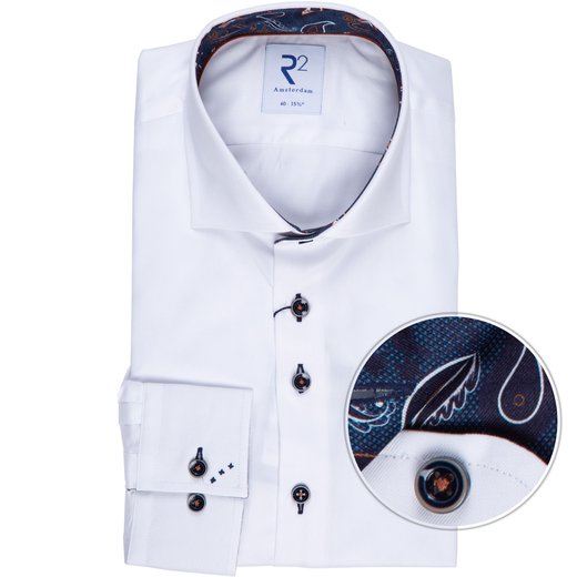 White Luxury Fine Cotton Twill Dress Shirt-on sale-Fifth Avenue Menswear