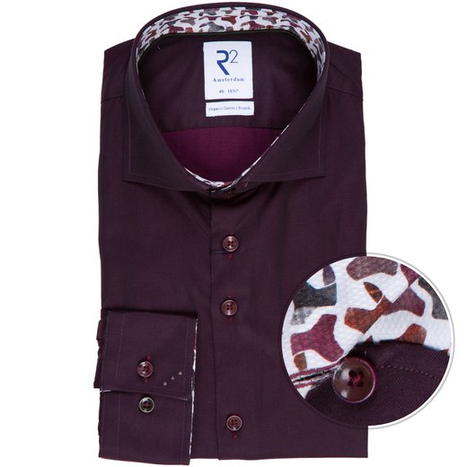 Burgundy Luxury Fine Cotton Twill Dress Shirt-new online-Fifth Avenue Menswear