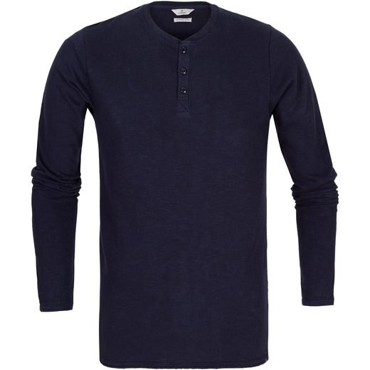 Heavy Slub Henley Long Sleeve T-Shirt-on sale-Fifth Avenue Menswear
