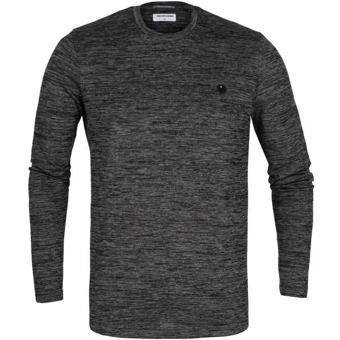 Two Tone Marle Knit Long Sleeve T-Shirt
