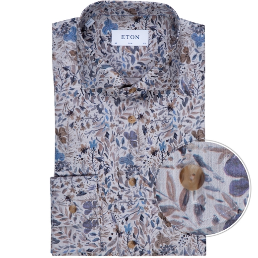 Slim Fit Luxury Cotton Floral Print Dress Shirt-on sale-Fifth Avenue Menswear