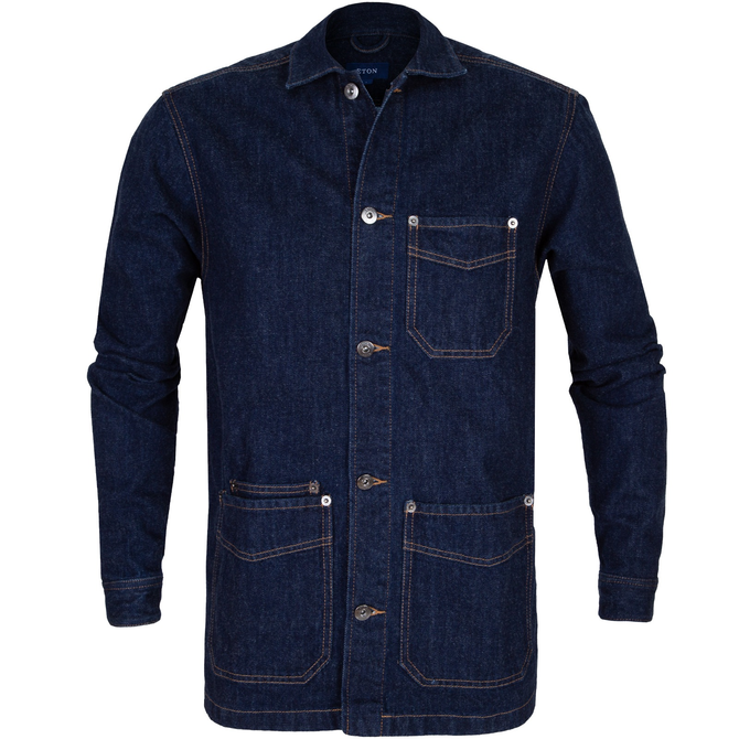 Blue Indigo Denim Worker Jacket - Jackets-Casual Jackets : Fifth Avenue ...