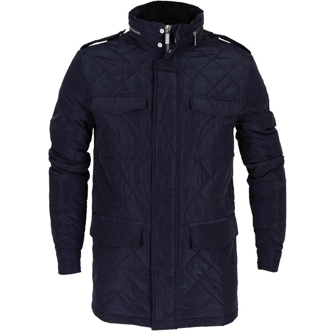 Navy Quilted Field Jacket