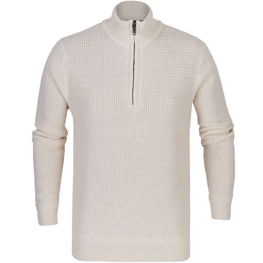 Basil Waffle Knit 1/4 Zip Merino Pullover-new online-Fifth Avenue Menswear