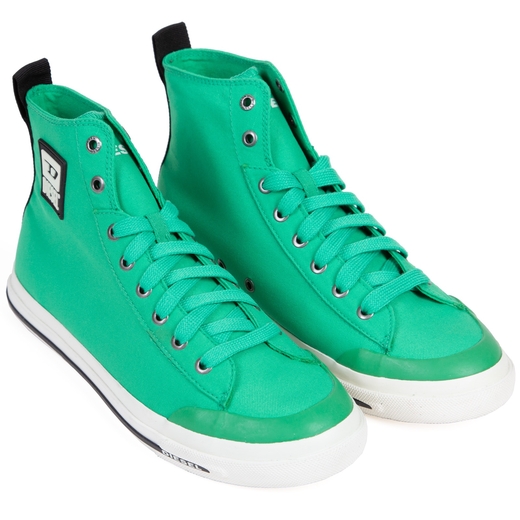 Astico Bright Green Hi-Top Canvas Sneaker-new online-Fifth Avenue Menswear