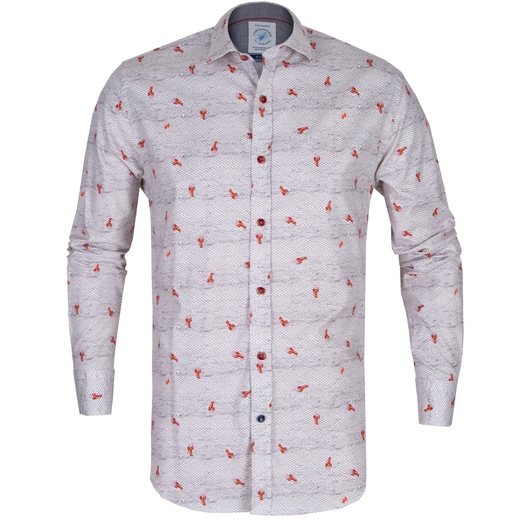 Lobsters Net Print Stretch Cotton Shirt-on sale-Fifth Avenue Menswear