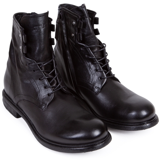 Lebly Zip & Lace Italian Leather Boots-on sale-Fifth Avenue Menswear