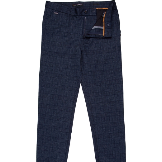 Slim Fit Stretch Jersey Knit Check Trousers-new online-Fifth Avenue Menswear