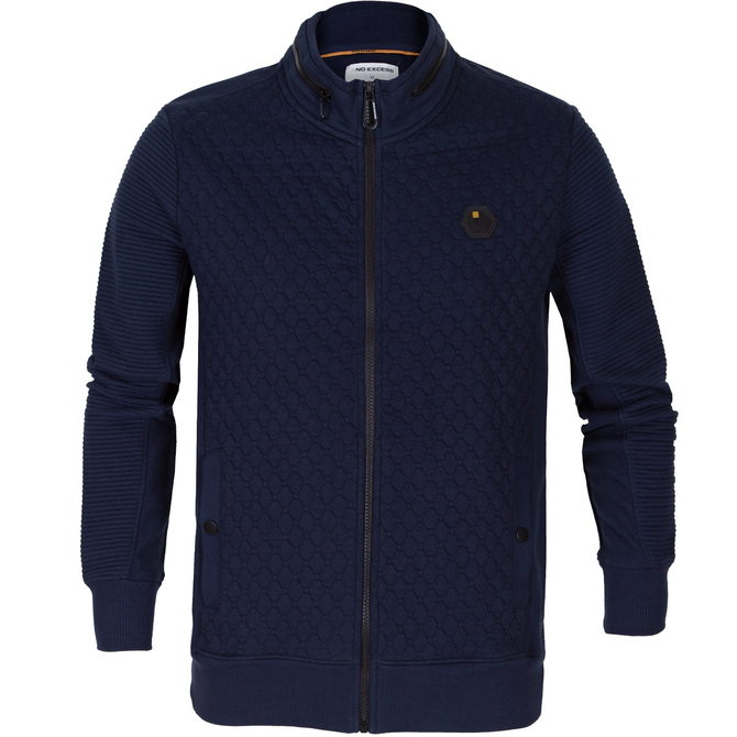 Zip-up Mixed Jacquard Sweatshirt Jacket