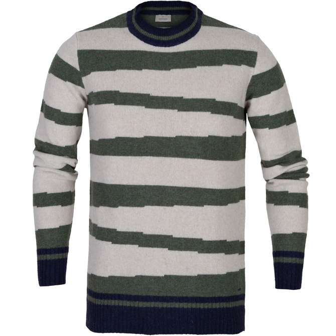 Slim Fit Uneven Stripe Wool Blend Pullover - On Sale : Fifth Avenue