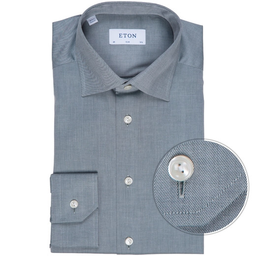 Slim Fit Two-Tone Melange Twill Dress Shirt-on sale-Fifth Avenue Menswear