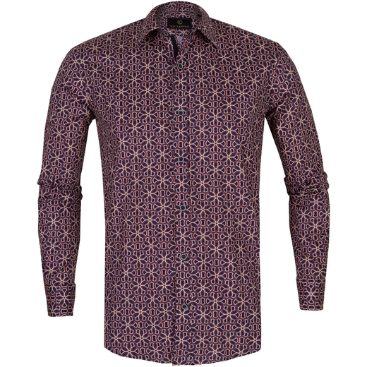 Briggs Geometric Print Stretch Cotton Shirt-on sale-Fifth Avenue Menswear