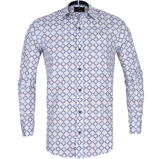 Blake Geometric Cells Print Stretch Cotton Shirt-on sale-Fifth Avenue Menswear