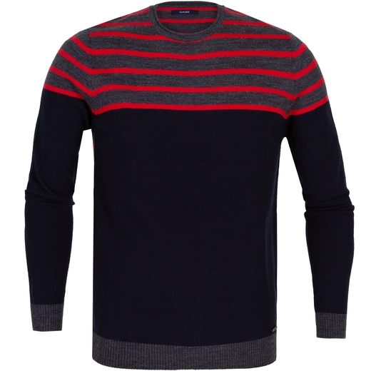 Slim Fit Wool Blend Striped Top Panel Pullover-on sale-Fifth Avenue Menswear